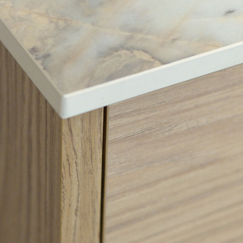 Blat łazienkowy HPL do szafki 50 cm 50,5×49 cm — Breccia (K594SU) STANDARD - otwory w komplecie