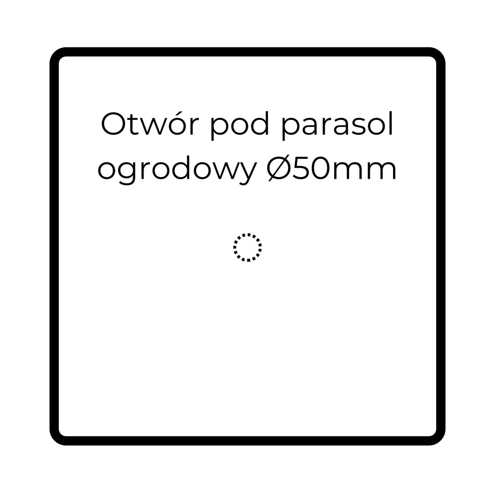 Otwór na parasol ogrodowy fi 50mm