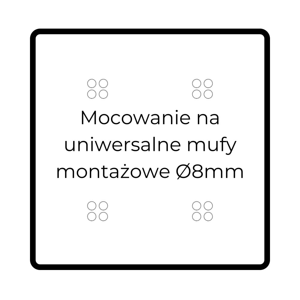 Mocowanie na uniwersalne mufy montażowe fi 8mm