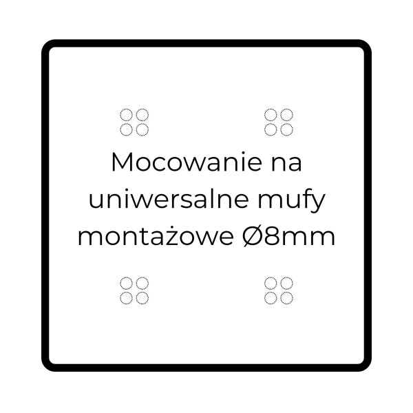 Mocowanie na uniwersalne mufy montażowe fi 8mm