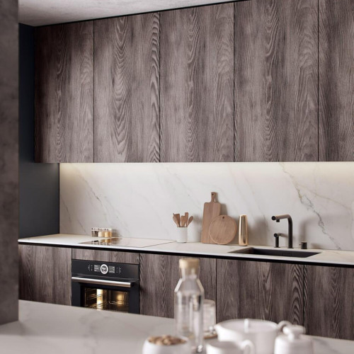 Blat łazienkowy HPL do szafki 60 cm 60,5×46 cm  Calacatta Olympus (K551SU) z panelem 12cm