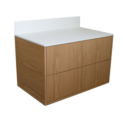 Blat łazienkowy HPL do szafki 90 cm 90,5×49 cm  Snow White (8685SU) z panelem 18cm