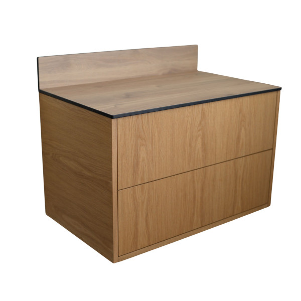 Blat łazienkowy HPL do szafki 125 cm 126×46 cm  Dąb Castello Miodowy (K358PW) z panelem 30cm