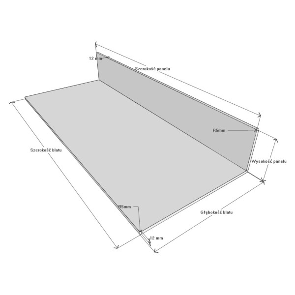 Blat łazienkowy HPL do szafki 100 cm 101×46 cm  Snow White (8685SU) z panelem 18cm
