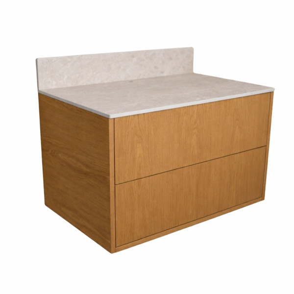 Blat łazienkowy HPL do szafki 100 cm 101×45 cm  Cream Navona (K367PH) z panelem 18cm