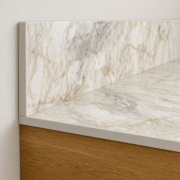 Blat łazienkowy HPL do szafki 40 cm 40,5×46 cm  Breccia Vivaldo (K594SU) z panelem 18cm