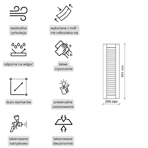 Biały panel ażurowy MDF frezowany i lakierowany | Kolm