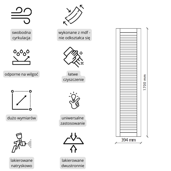 Białe drzwiczki ażurowe MDF frezowany i lakierowany | Kolm