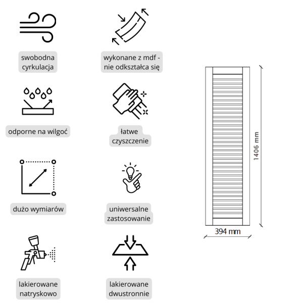 Białe drzwiczki ażurowe MDF frezowany i lakierowany | Kolm