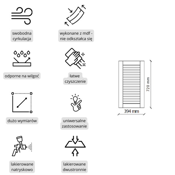 Białe drzwiczki ażurowe MDF frezowany i lakierowany | Kolm