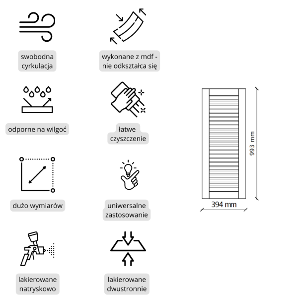 Biały panel ażurowy MDF frezowany i lakierowany | Kolm