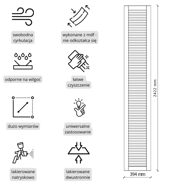 Biały panel ażurowy MDF frezowany i lakierowany | Kolm
