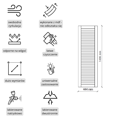 Biały panel ażurowy MDF frezowany i lakierowany | Kolm