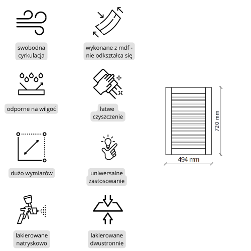 Białe drzwiczki ażurowe MDF frezowany i lakierowany | Kolm