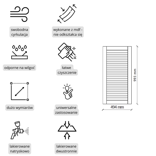 Biały panel ażurowy MDF frezowany i lakierowany | Kolm