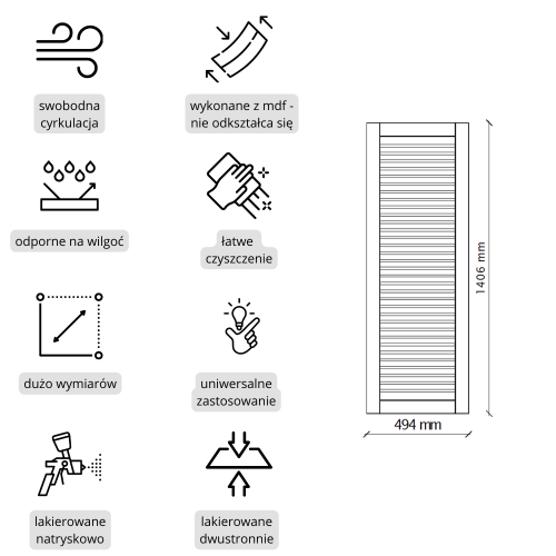 Biały panel ażurowy MDF frezowany i lakierowany | Kolm