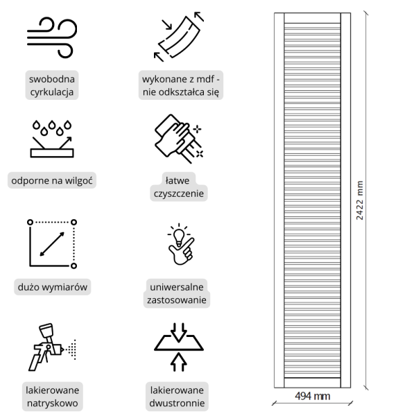 Biały panel ażurowy MDF frezowany i lakierowany | Kolm