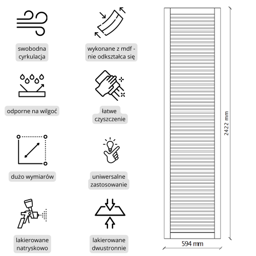 Białe drzwiczki ażurowe MDF frezowany i lakierowany | Kolm