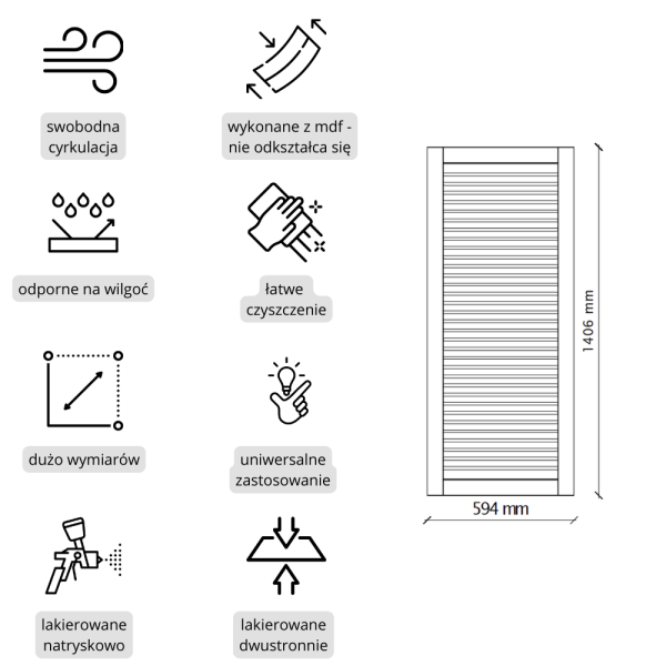 Białe drzwiczki ażurowe MDF frezowany i lakierowany | Kolm