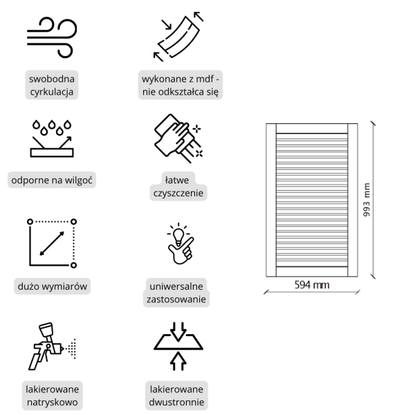 Biały panel ażurowy MDF frezowany i lakierowany | Kolm