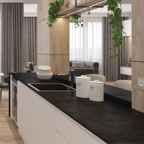 Blat kuchenny HPL 200×63,5 cm — Black (0190SL)