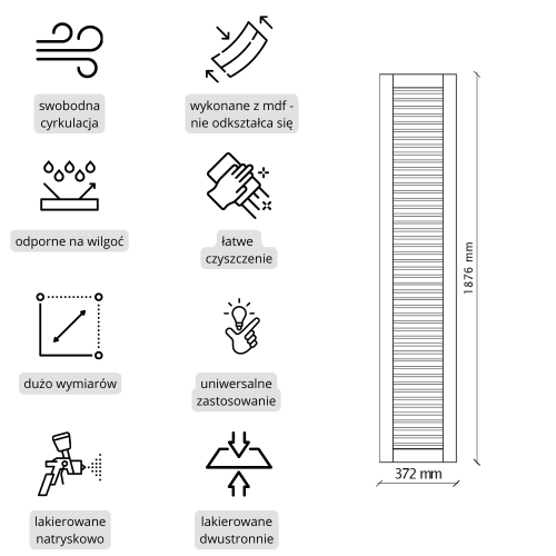 Białe drzwiczki ażurowe MDF frezowany i lakierowany | Kolm