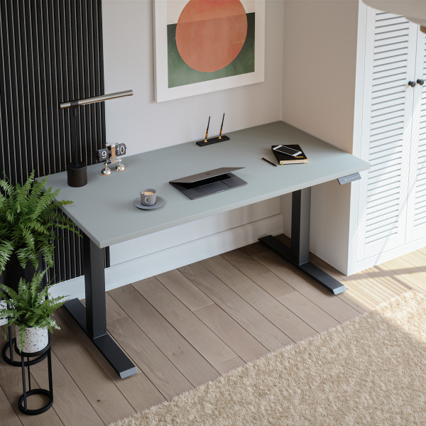 Biurko elektryczne KOLM, Dąb Craft. Regulowane, ergonomiczne i trwałe.