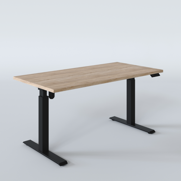 Biurko elektryczne KOLM, Dąb Craft. Regulowane, ergonomiczne i trwałe.