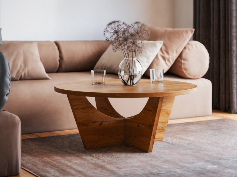 Stolik TORI – przestronny okrągły blat i nowoczesny design | KOLM