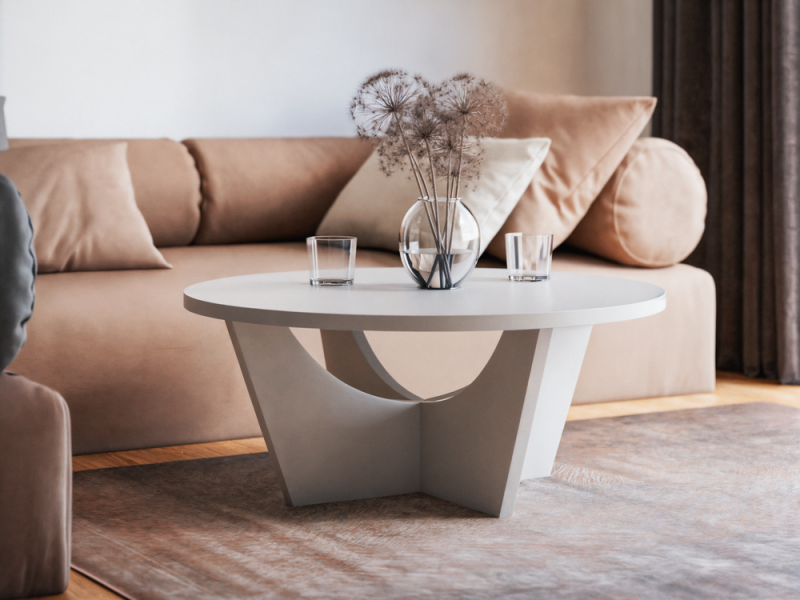 Stolik TORI – przestronny okrągły blat i nowoczesny design | KOLM