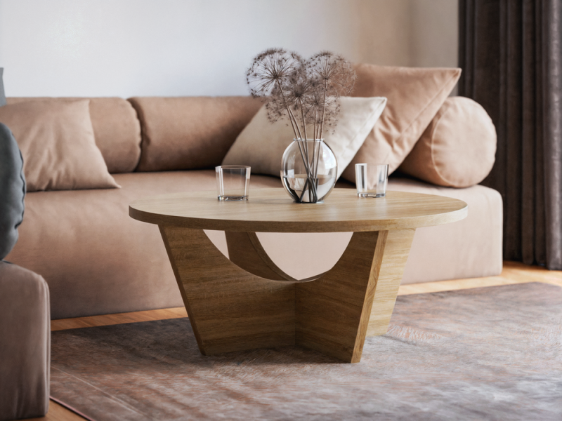 Stolik TORI – przestronny okrągły blat i nowoczesny design | KOLM