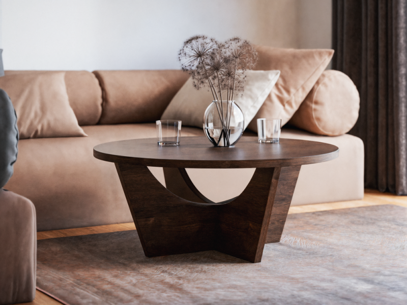 Stolik TORI – przestronny okrągły blat i nowoczesny design | KOLM