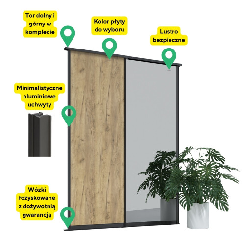 Drzwi przesuwne na wymiar do szafy, garderoby. Wysyłka max 10 dni!