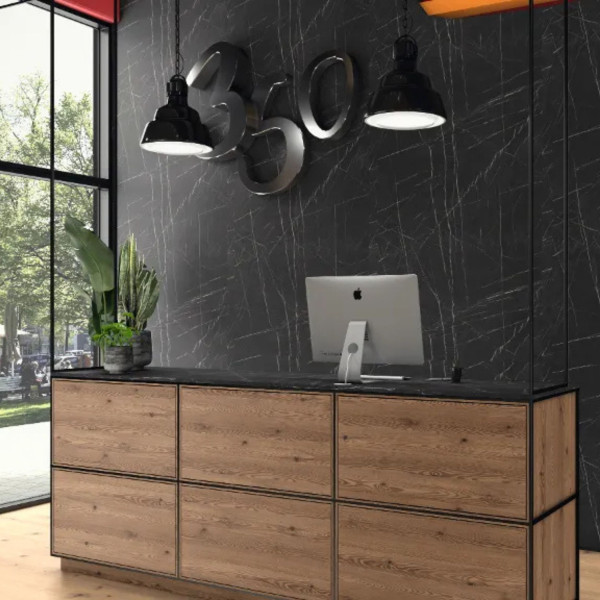 Blat łazienkowy HPL do szafki 150cm 151×46cm Grigia Pietra (F206)