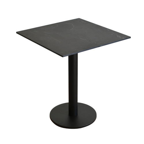 Stolik na balkon i ogród wodoodporny HPL 12mm 70x70cm Black noga okrągła