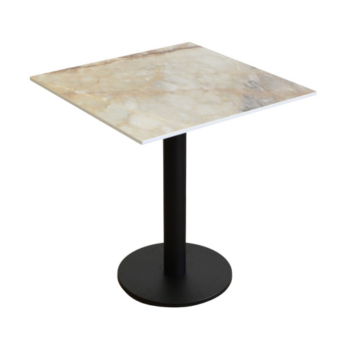 Stolik do kawiarni i restauracji wodoodporny HPL 12mm 75x75cm Breccia Vivaldo noga okrągła