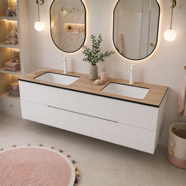 Blat łazienkowy HPL do szafki 140cm 141×40cm Dąb Castello (K358PW)