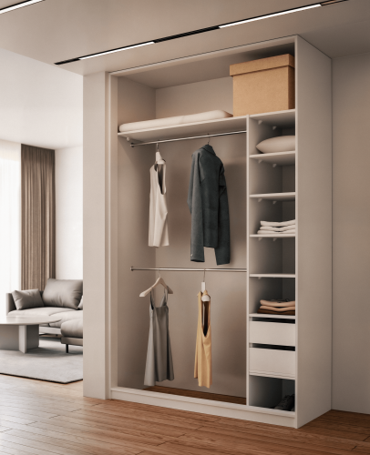 Szafa KOLM z bokiem Biała 90-160 cm