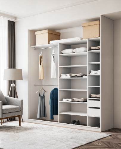 Szafa KOLM z bokiem Biała 160-270 cm