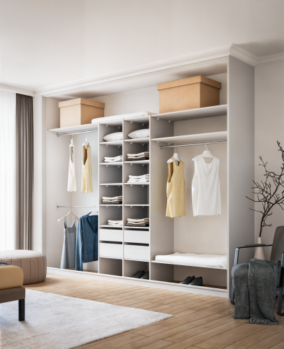 Szafa KOLM z bokiem Biały 270-320 cm