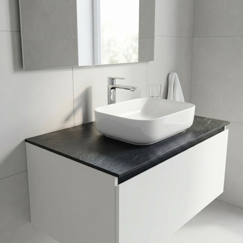 Blat łazienkowy HPL do szafki 140cm 141×49cm Black (0190SL)