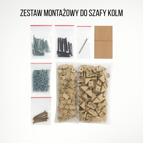 Szafa docinana na wymiar Dąb Craft 124–163 cm z drzwiami przesuwnymi i bokiem - 2x płyta dąb craft - profil satyna