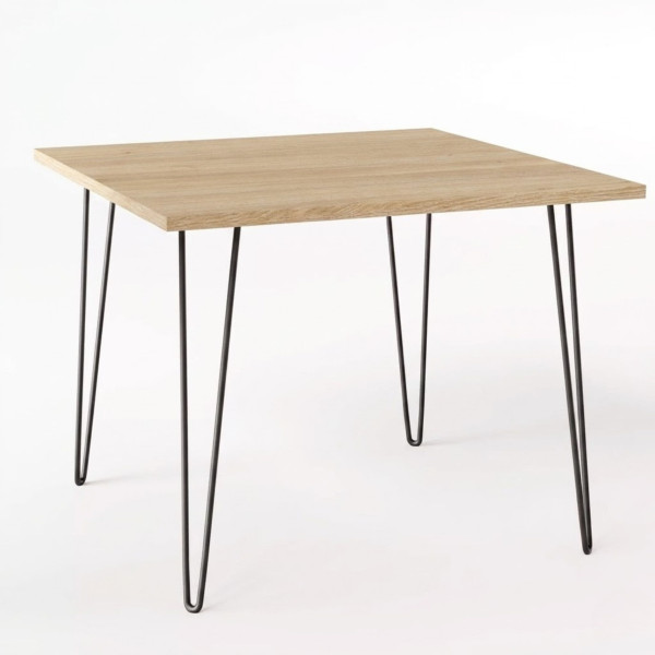 Stół HAIRPIN 90 x 90 cm do kuchni, salonu, jadalni Dąb Nagano