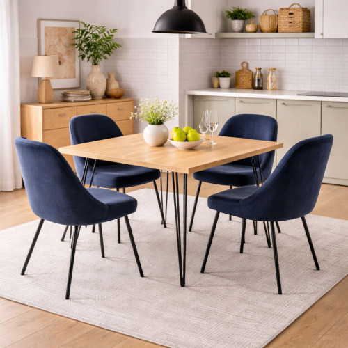 Stół HAIRPIN 90 x 90 cm do kuchni, salonu, jadalni Dąb Nagano