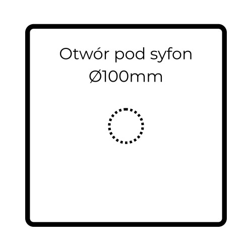 Otwór techniczny pod syfon/odpływ fi 100mm