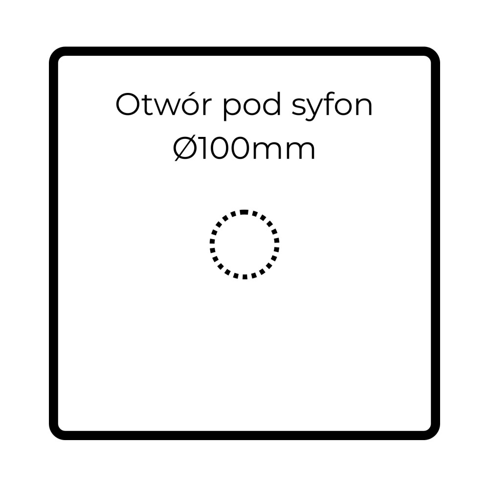 Otwór techniczny pod syfon/odpływ fi 100mm