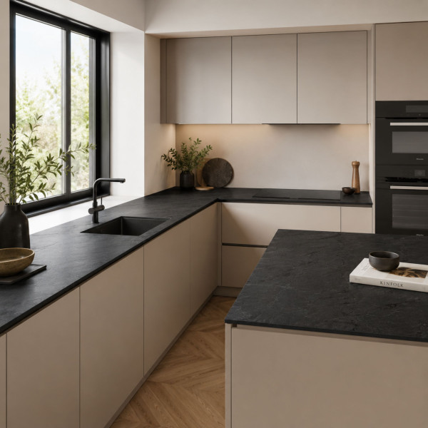 Blat kuchenny HPL 81x60cm Black (0190SL) wodoodporny 12mm