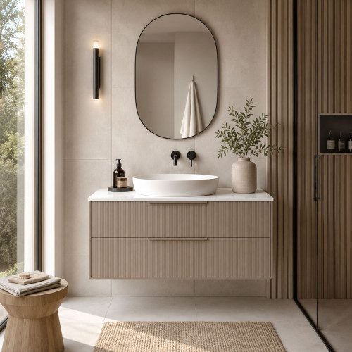 Blat łazienkowy laminowany do szafki 125cm 125,5×45cm Biel Alpejska (8685BS)