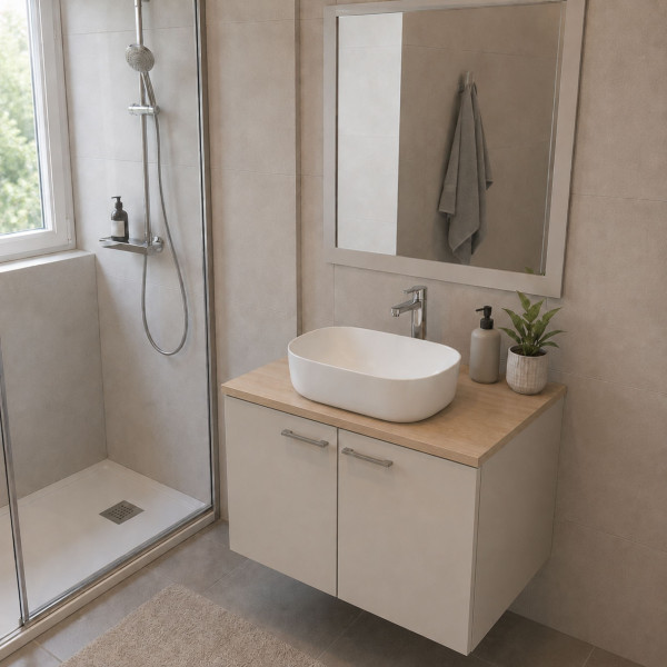 Blat łazienkowy laminowany do szafki 125cm 126×49cm Dąb Sonoma (3025PS)