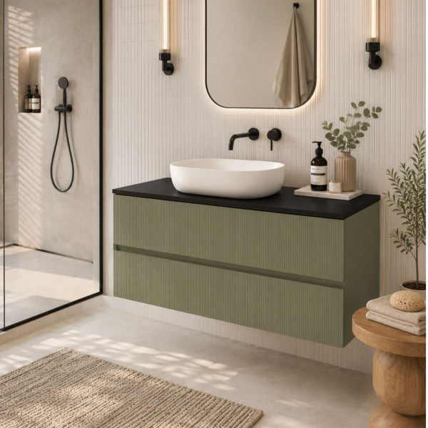 Blat łazienkowy laminowany do szafki 150cm 150,5×50cm Czarny (0190PE)